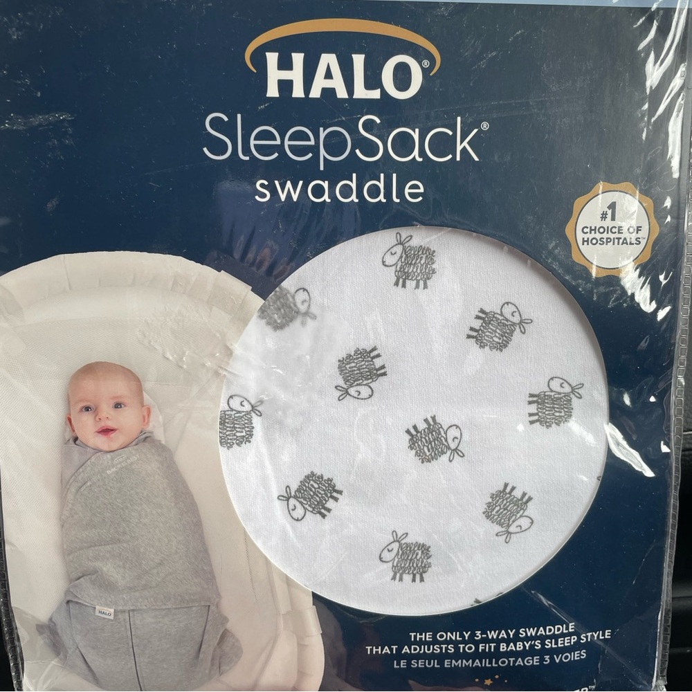 Halo SleepSack Swaddle lamb design perfect for baby boy or girl